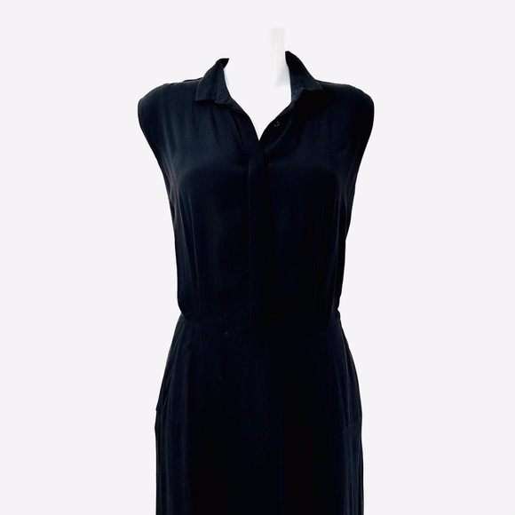 & Other Stories womens Black dress UK12 Fit & Flare Midi Simple Minimalist style - Picture 3 of 8